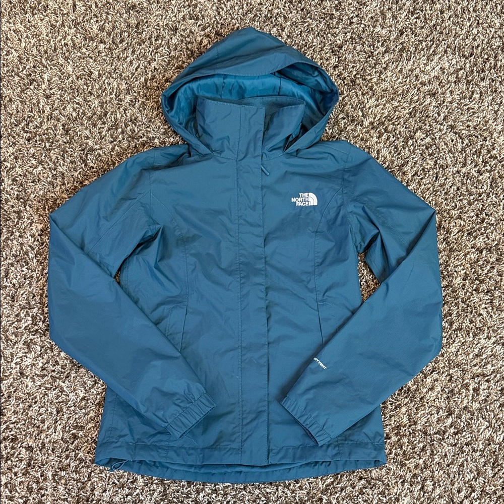 The North Face Women’s Teal Hooded Rain Jacket